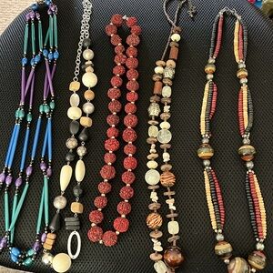 #5 variety long necklaces bundle